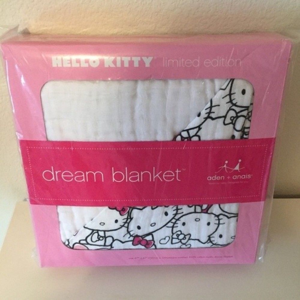 Aden + Anais 4 Layer Cotton Muslin Dream Blanket Hello Kitty 47in x 47 in NEW